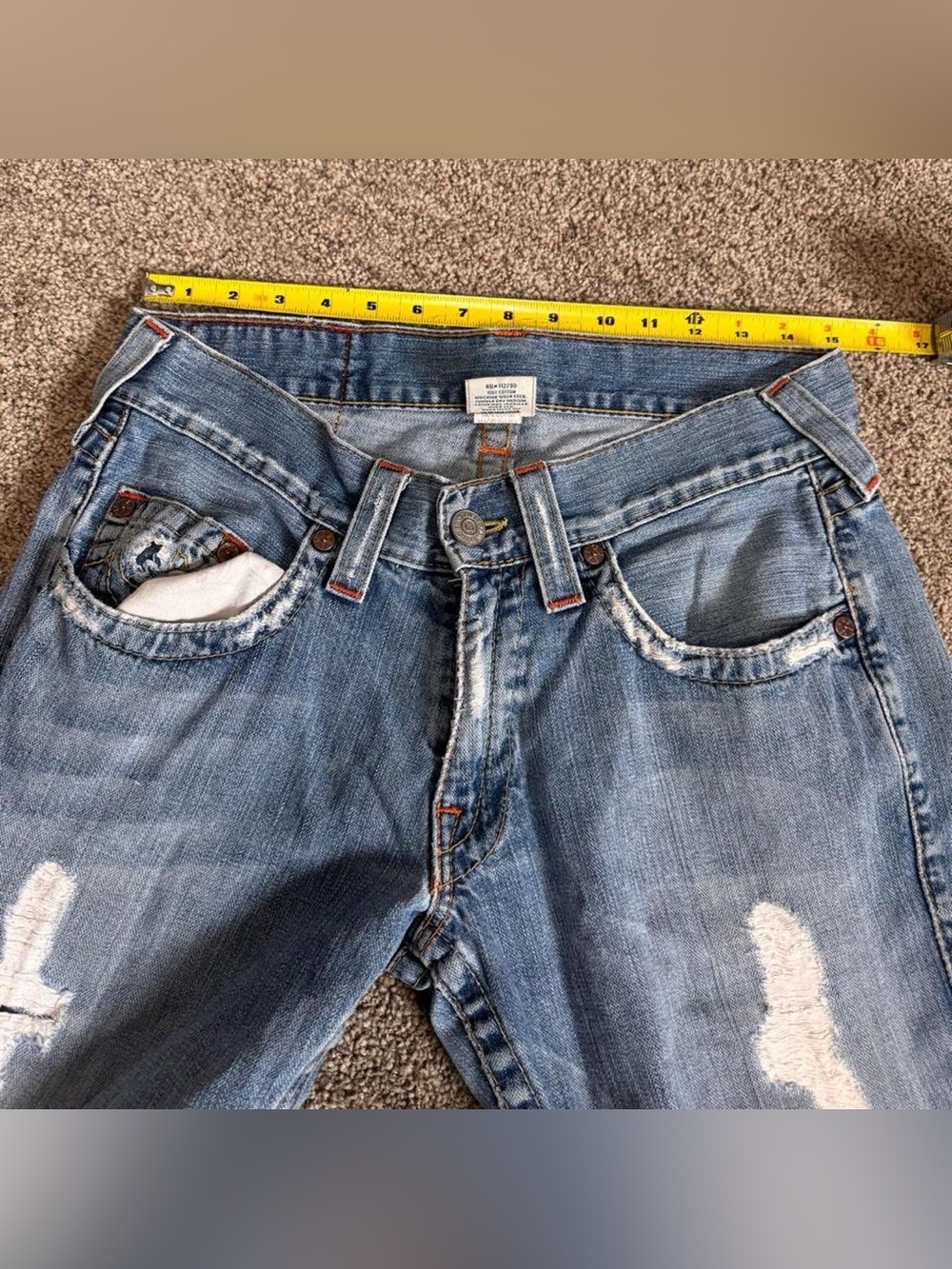 ❌SOLD❌True Religion Y2K Distressed Straight-Leg Jeans - Picture 7 of 8